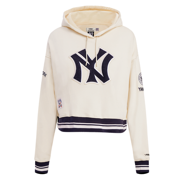 MLB NEW YORK YANKEES RETRO CLASSIC WOMEN S CROPPED PO HOODIE EGGSHELL Pro Standard