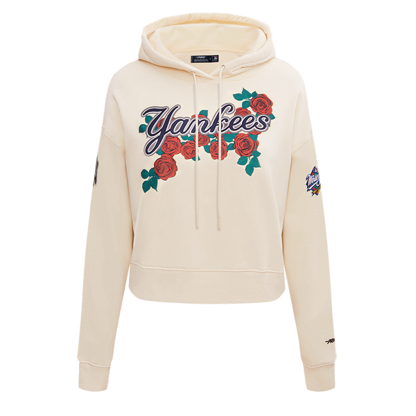 Pro Standard Women's Cream New York Yankees Roses Pullover Hoodie