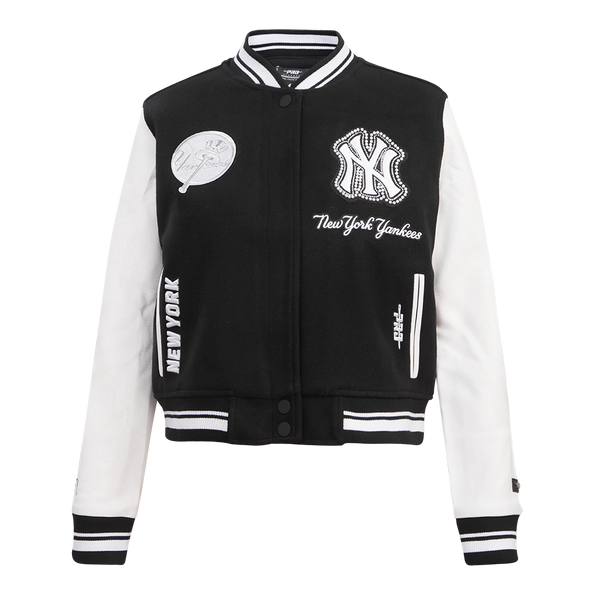 ウェア PRO STANDARD YANKEES VARSITY JACKET M Navy Blue New York Yankees Pro Standard Logo Mashup Wool Varsity