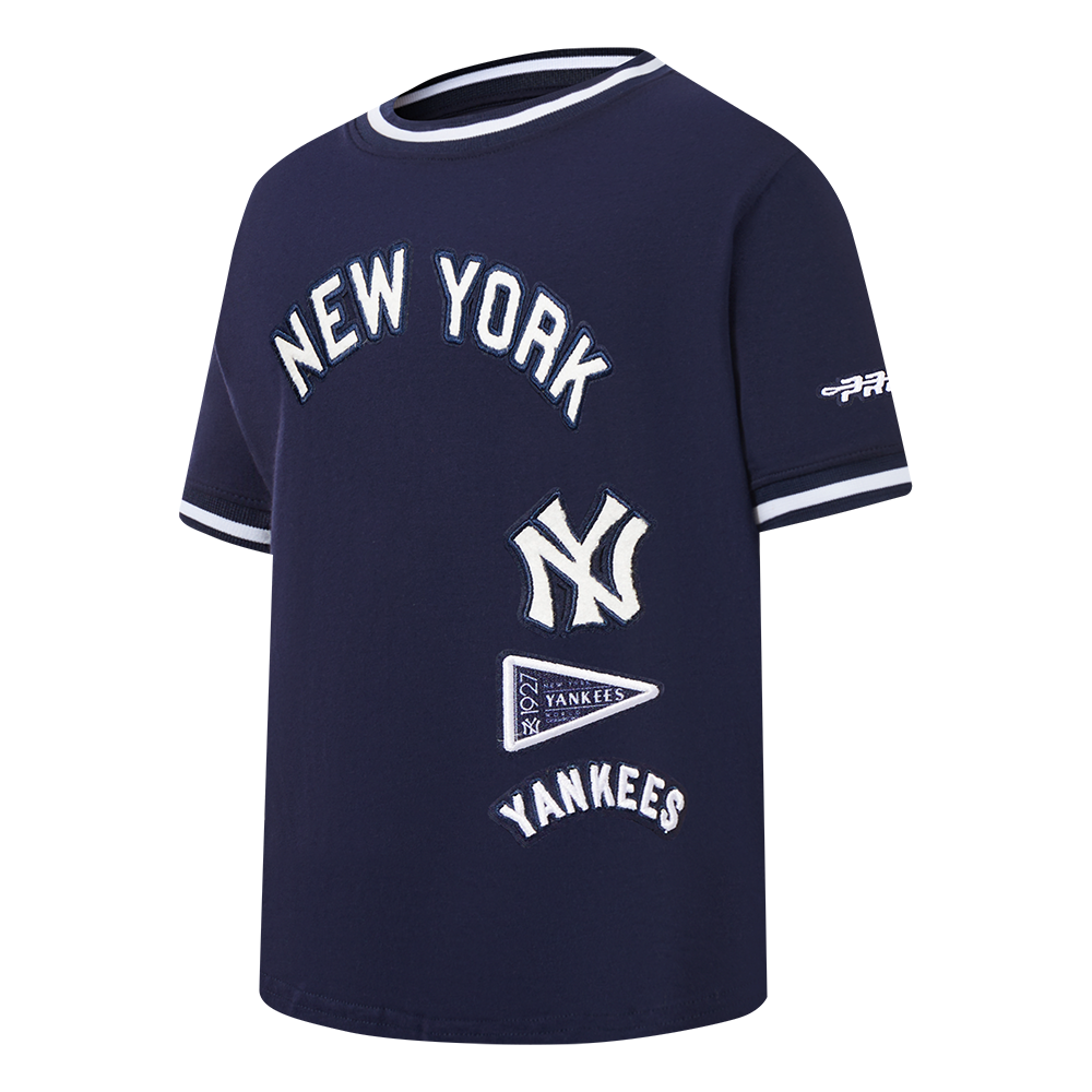 MLB NEW YORK YANKEES RETRO CLASSIC TODDLER BOYS SHORT SLEEVE STRIPED RIB TOP (MIDNIGHT NAVY)