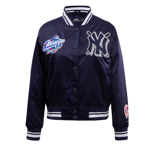 MLB ATLANTA BRAVES CLASSIC WOMEN'S SATIN JACKET (MIDNIGHT NAVY)