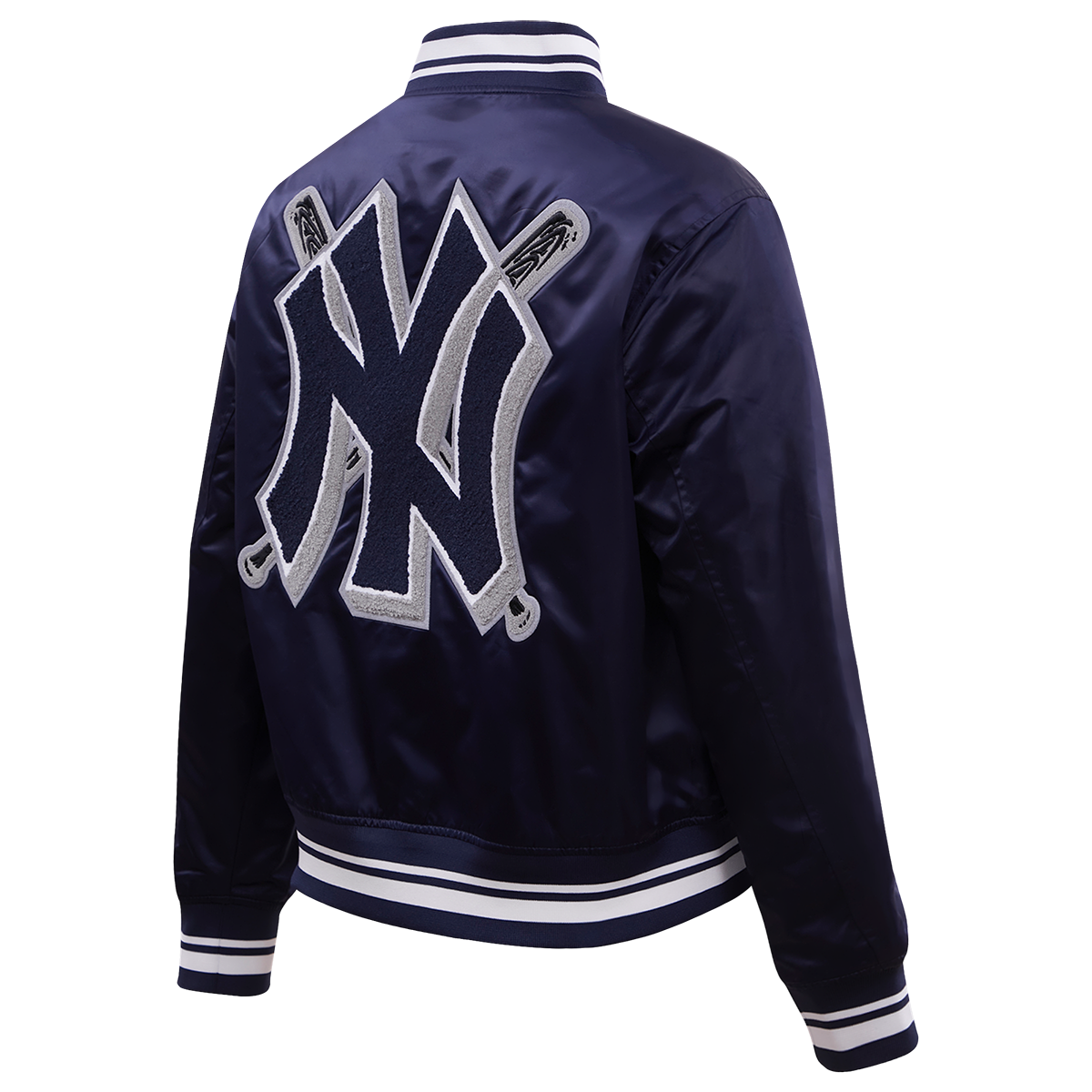 Pro Standard Mens MLB New York Yankees Mash Up Logo Satin Jacket  LNY633393-MDN Midnight Navy
