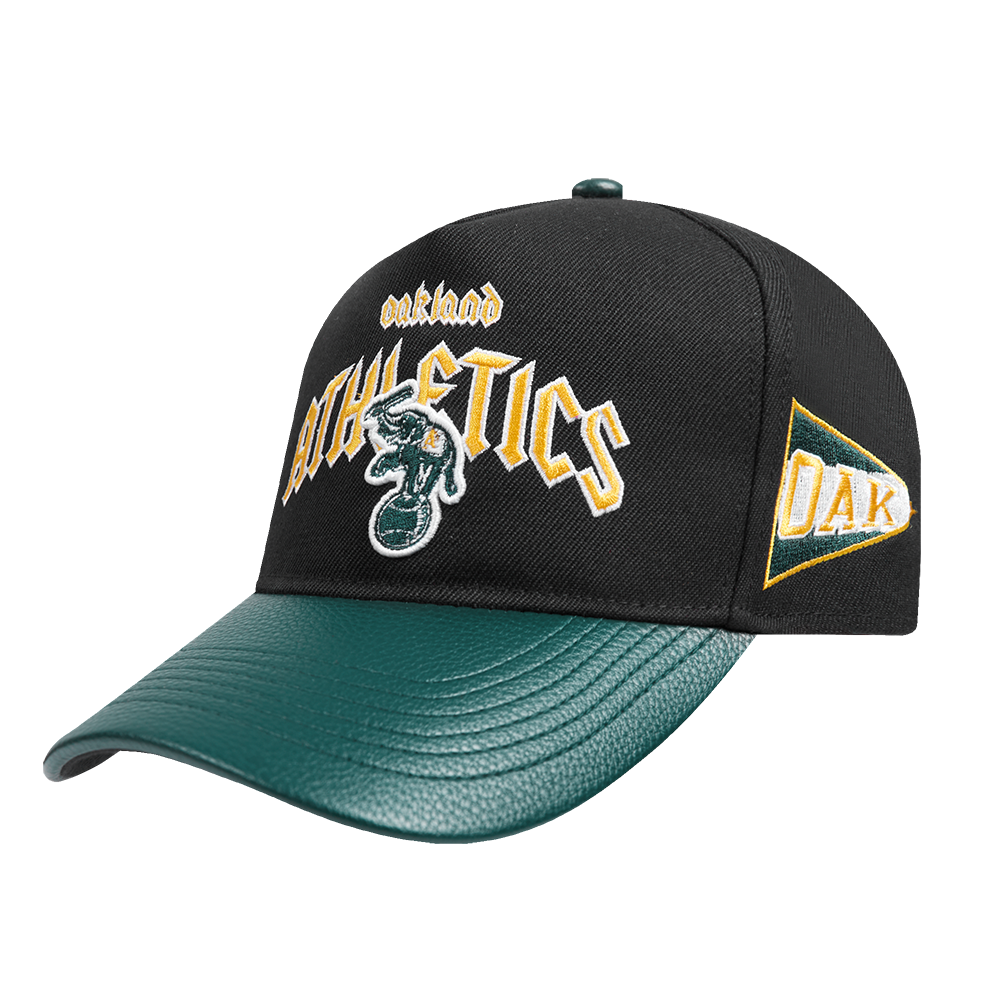 MLB OAKLAND ATHLETICS CITY TOUR CURVED STRAPBACK HAT (BLACK)