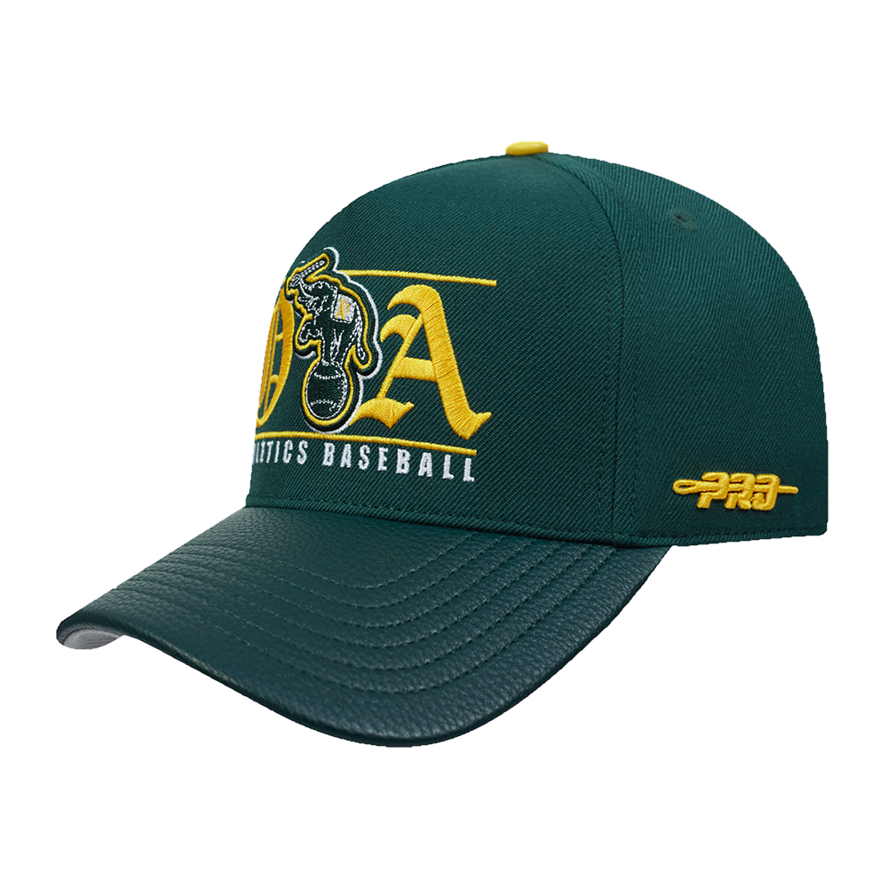 MLB OAKLAND ATHLETICS LOYALTY TRIPLE FRONT PINCH FRONT STRAPBACK (FOREST GREEN)