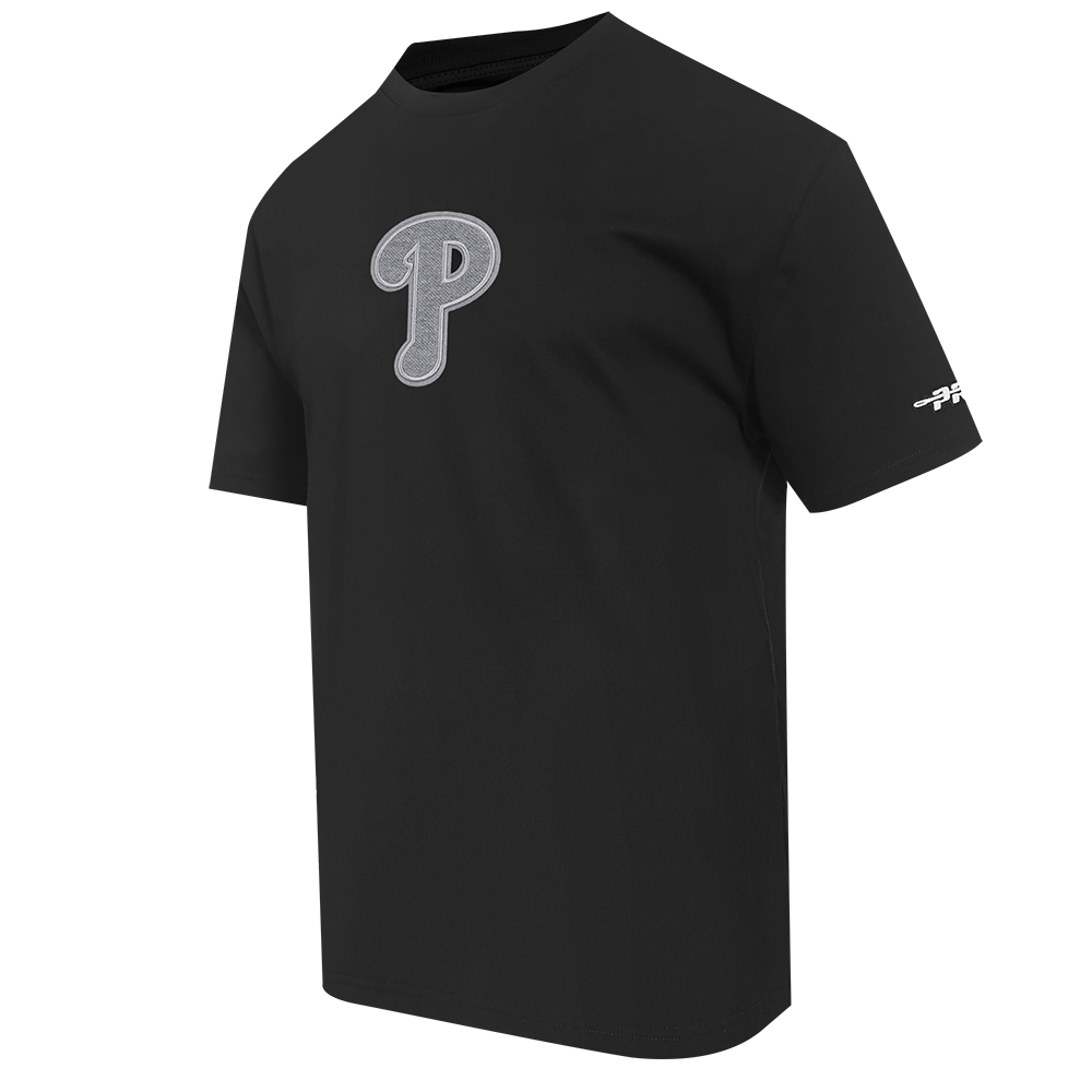 MLB PHILADELPHIA PHILLIES REVERSE FRENCH TERRY MEN'S COTTON JERSEY DROP SHOULDER TOP (BLACK)