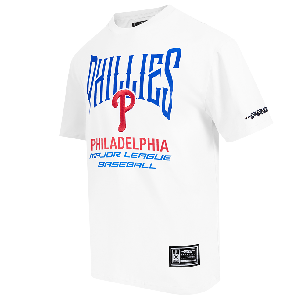 MLB PHILADELPHIA PHILLIES CITY TOUR 2.0 MEN'S COTTON JERSEY DROP SHOULDER TOP (WHITE)