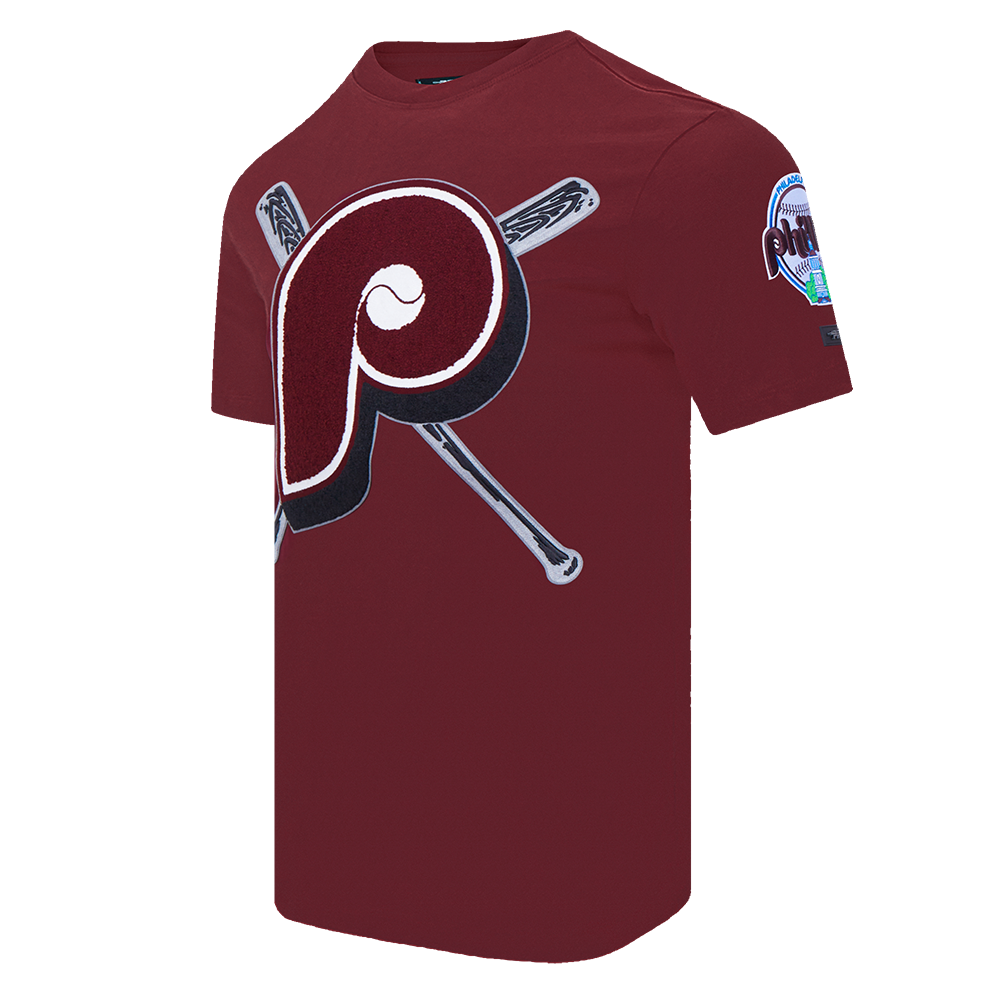 MLB PHILADELPHIA PHILLIES RETRO MASHUP LOGO PRO TEAM MEN'S TOP (WINE)