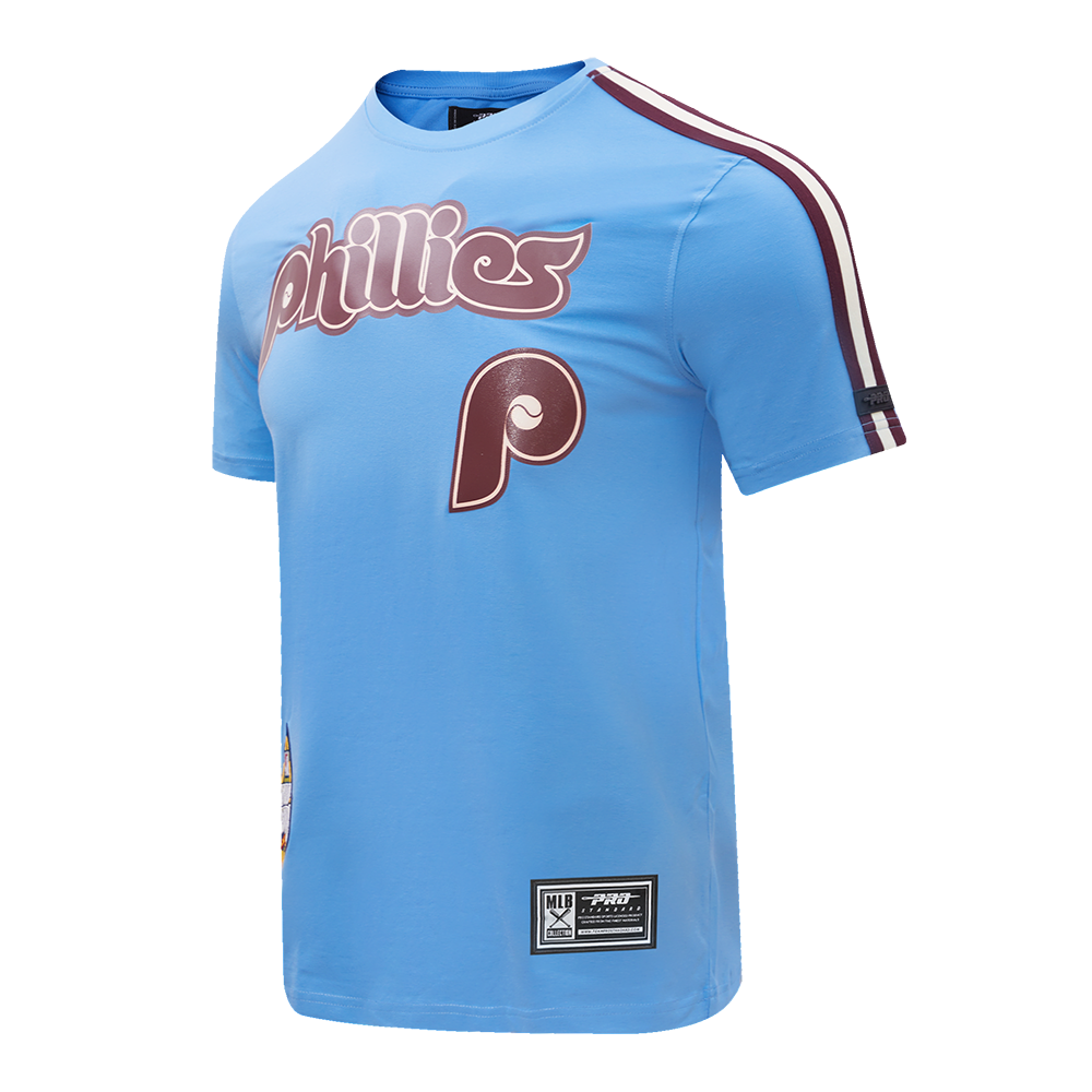MLB PHILADELPHIA PHILLIES LOGO PRO TEAM MEN'S TAPING TOP (UNIVERSITY BLUE/ WINE)