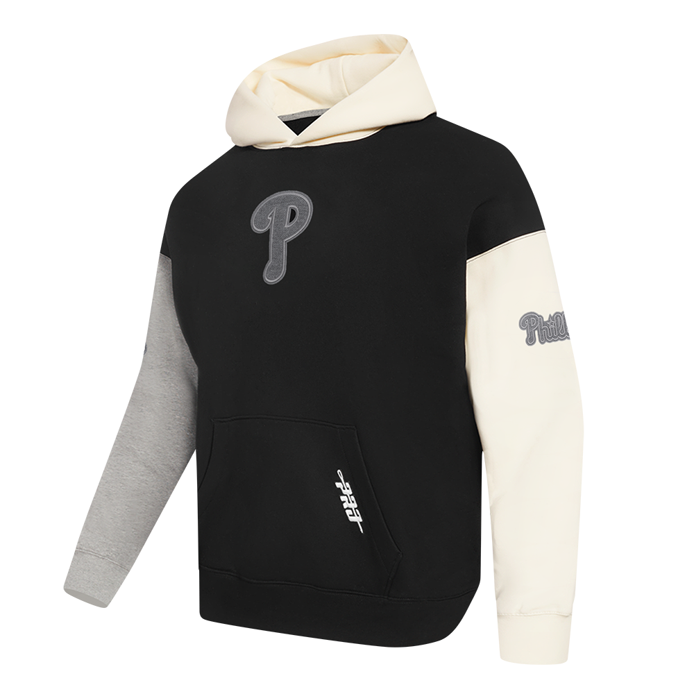 MLB PHILADELPHIA PHILLIES REVERSE FRENCH TERRY MEN'S COLOR BLOCK FLEECE PULLOVER HOODIE
