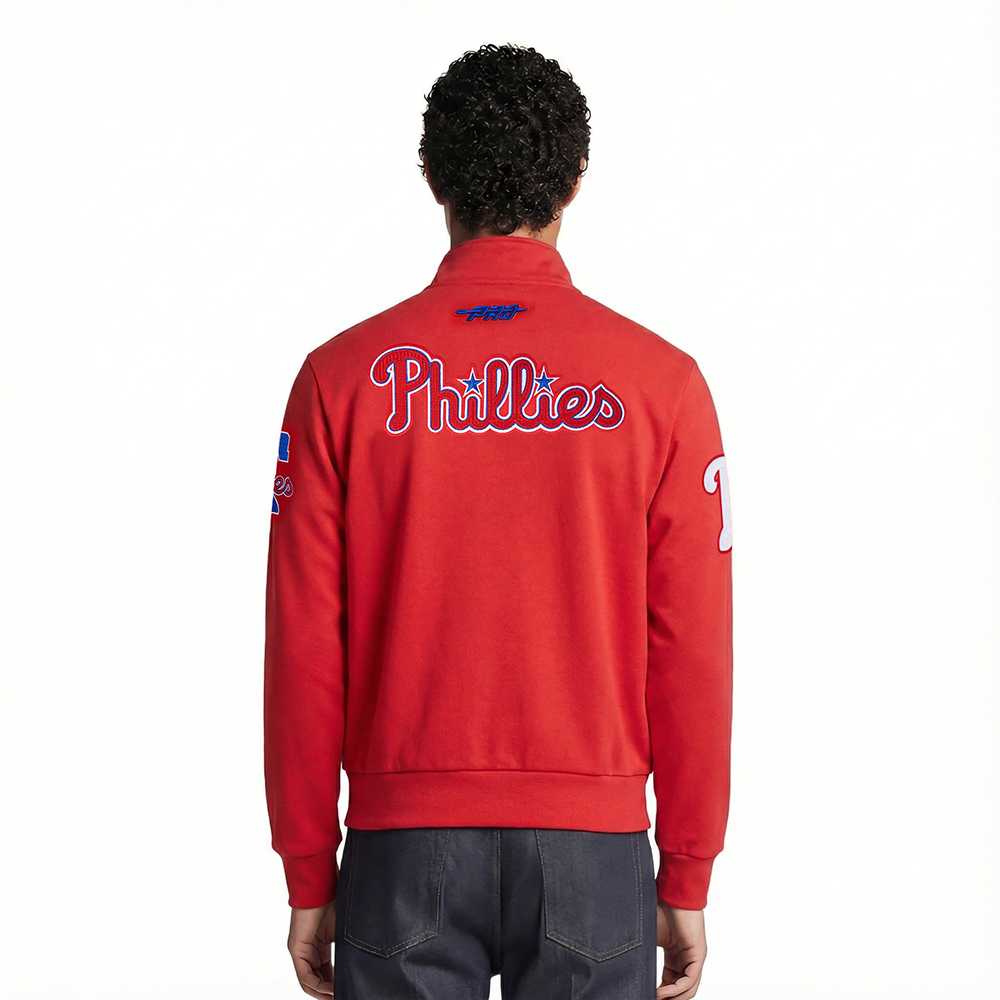 MLB PHILADELPHIA PHILLIES CITY ARCH MEN'S FLC 1/4 ZIP (RED)