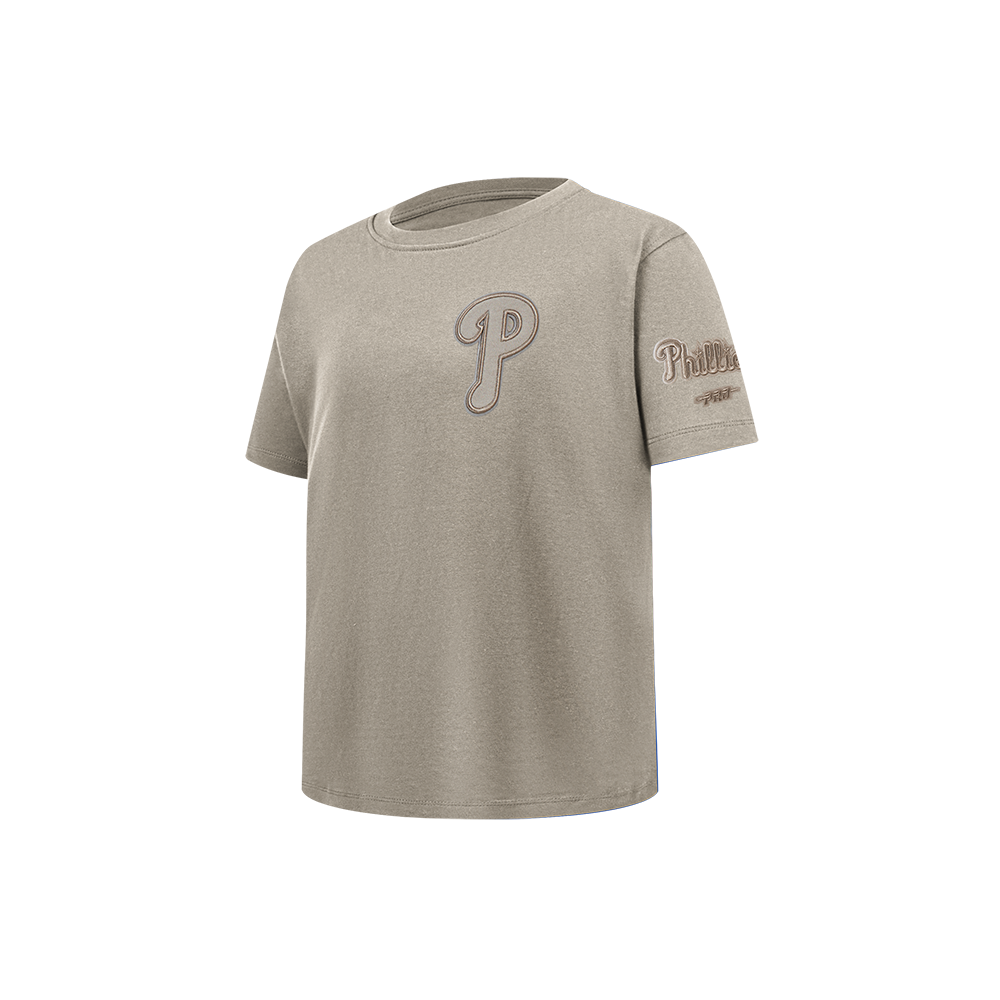 MLB PHILADELPHIA PHILLIES NEUTRAL LITTLE BOYS SHORT SLEEVE TOP (TAUPE)