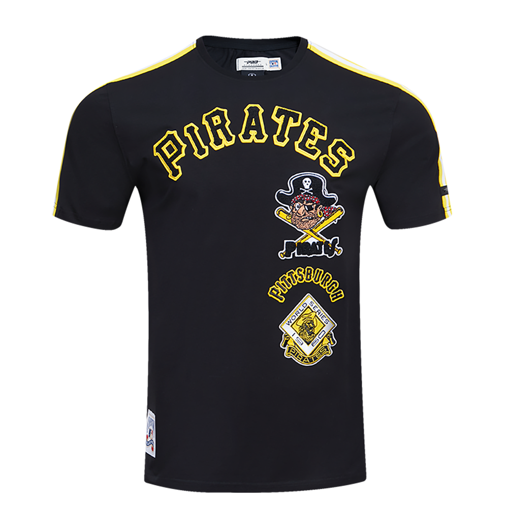 Pro Standard Mens MLB Pittsburgh Pirates Retro Classic Sj Crew Neck T-Shirt LPP135563-BYE Black/Yellow 3XL