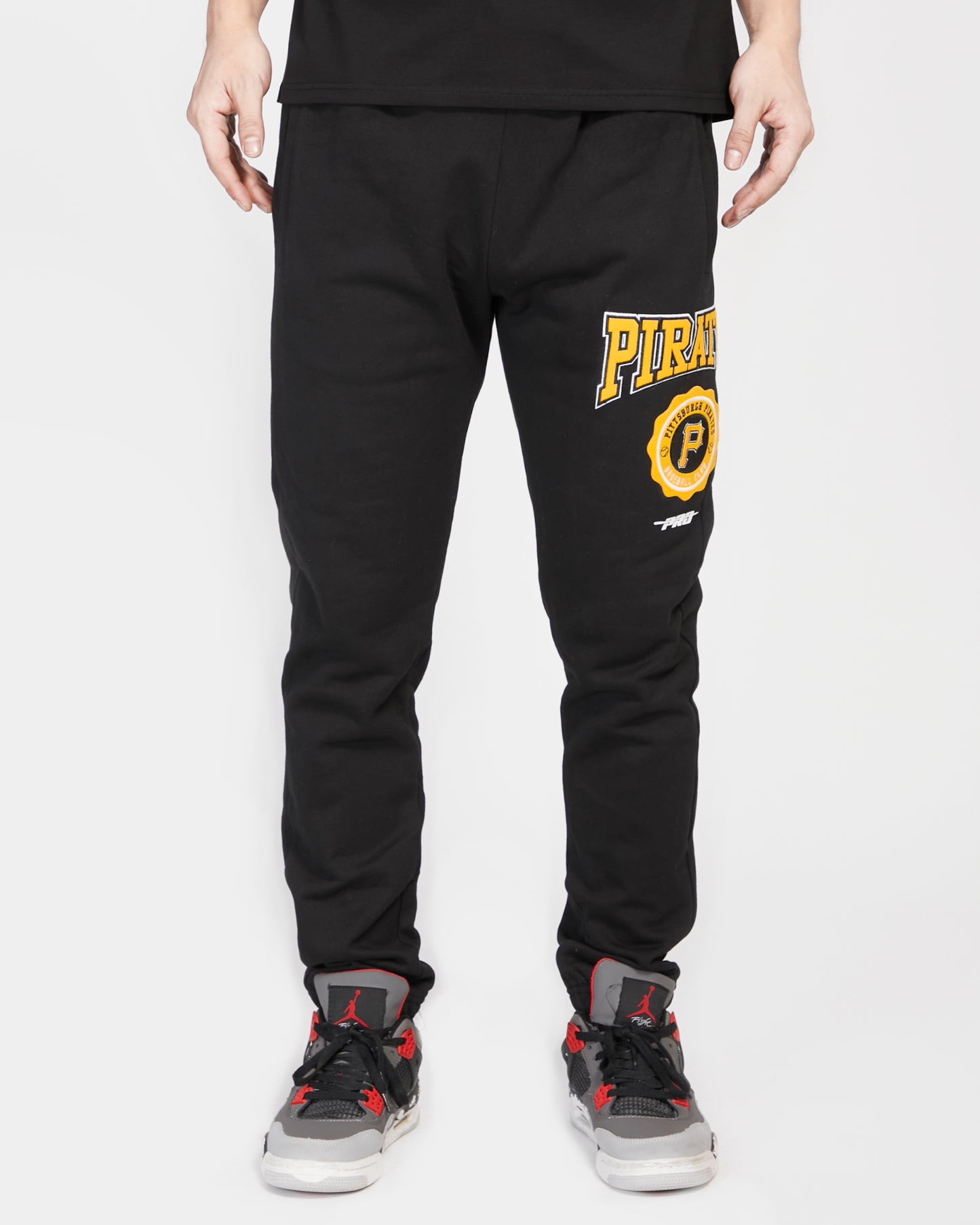 MLB PITTSBURGH PIRATES CREST EMBLEM RIB FLC SWEATPANT (BLACK/YELLOW)