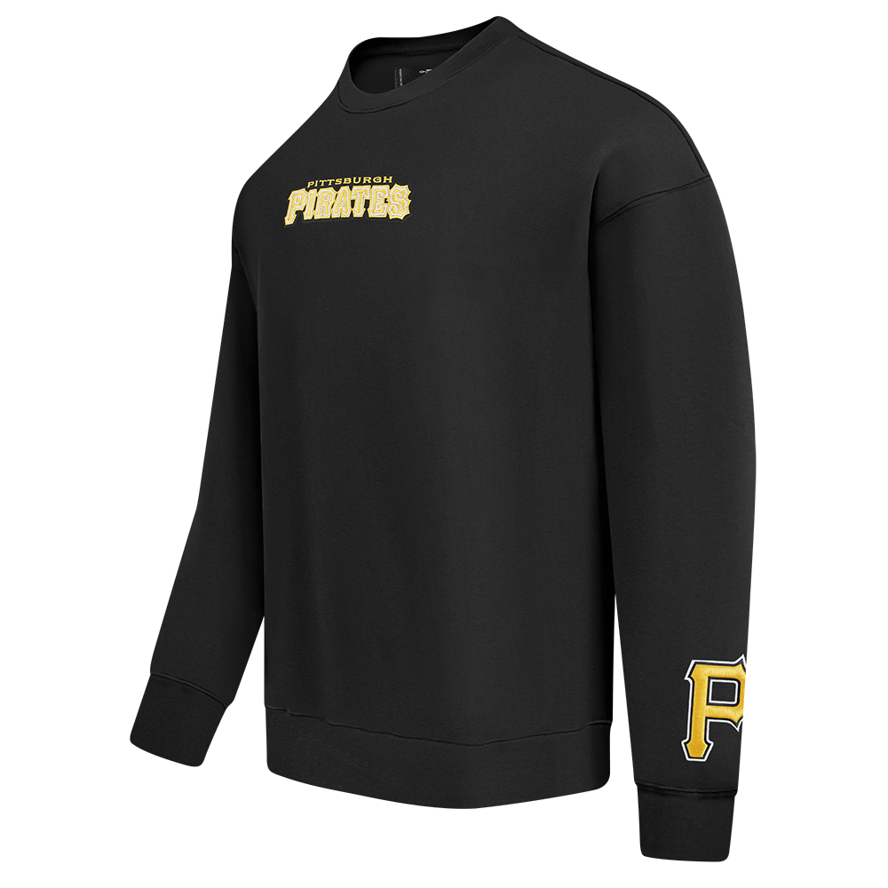 MLB PITTSBURGH PIRATES WINGSPAN MEN'S DROP SHOULDER FLEECE CREWNECK (BLACK)