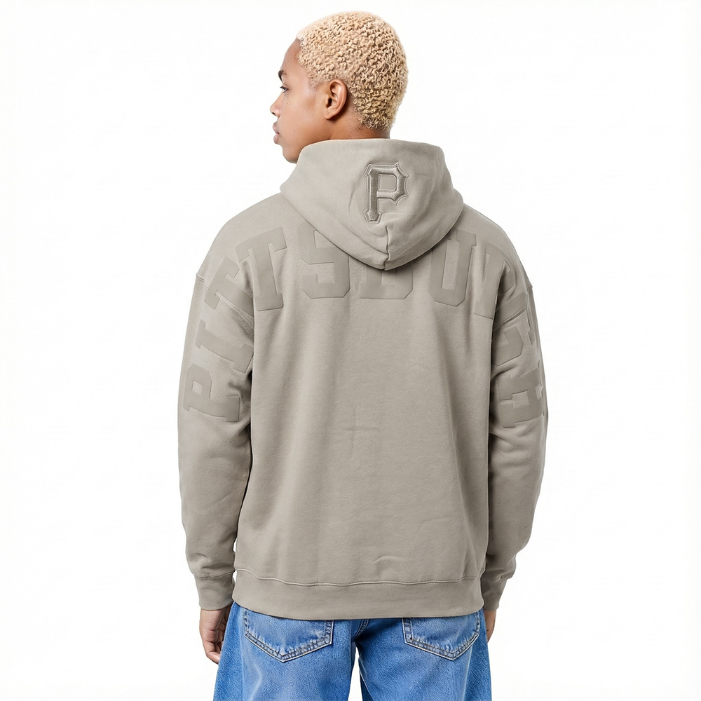 MLB PITTSBURGH PIRATES WINGSPAN MEN'S DROP SHOULDER FLC PO HOODIE (TAUPE)