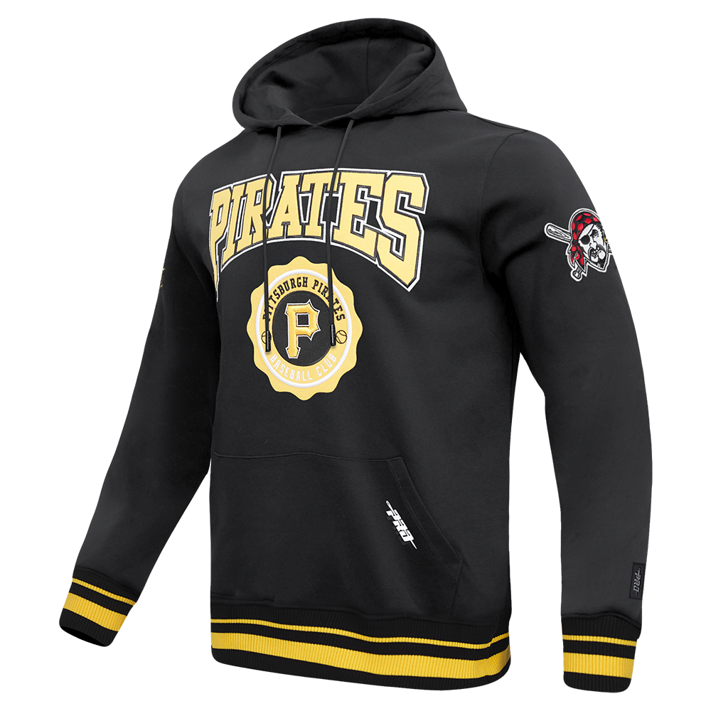 MLB PITTSBURGH PIRATES CREST EMBLEM MEN'S RIB PO HOODIE (BLACK/YELLOW)