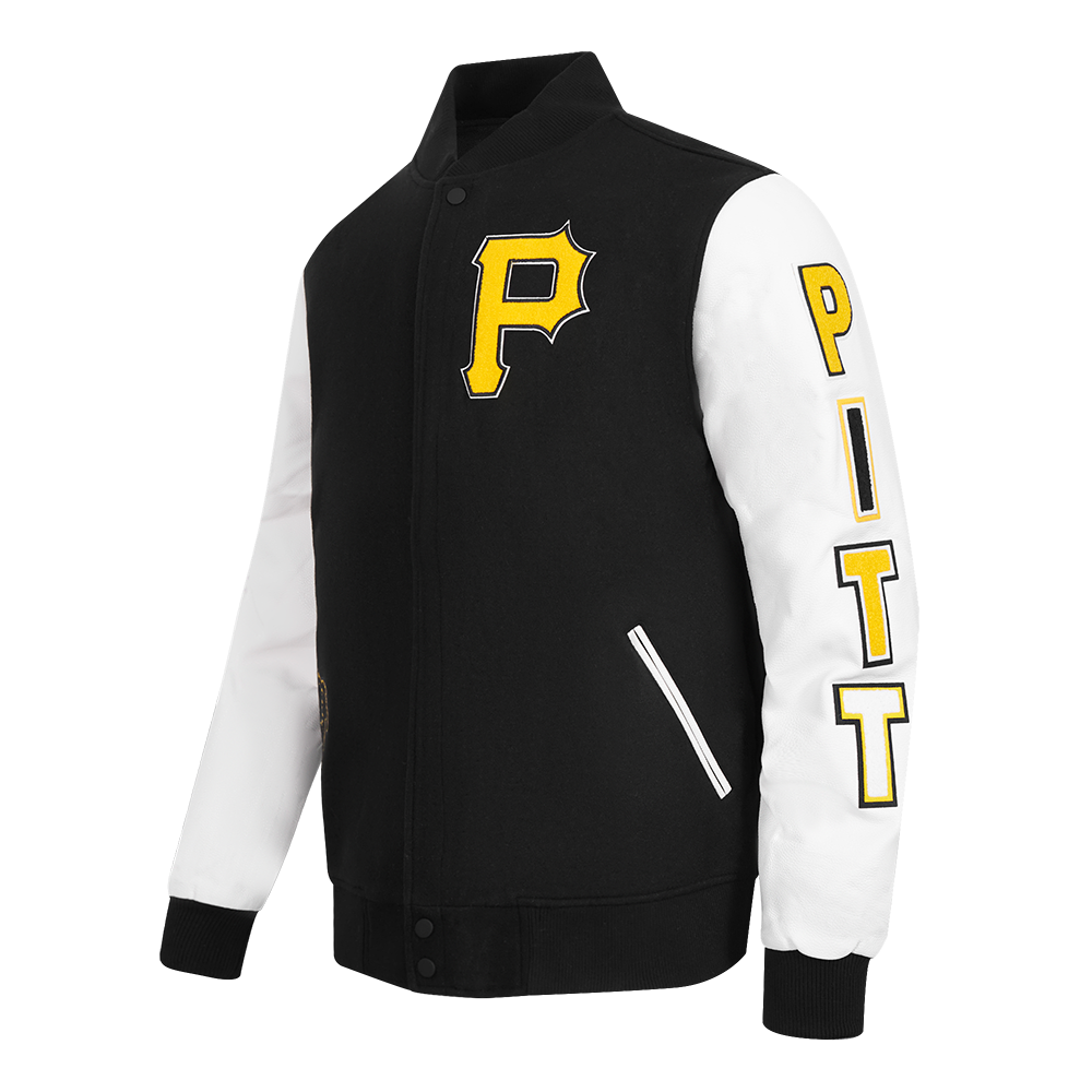 MLB PITTSBURGH PIRATES CLASSIC WOOL MEN'S VARSITY JACKET (BLACK/WHITE)