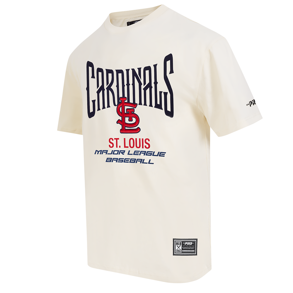 MLB ST. LOUIS CARDINALS CITY TOUR 2.0 MEN'S COTTON JERSEY DROP SHOULDER TOP (EGGSHELL)