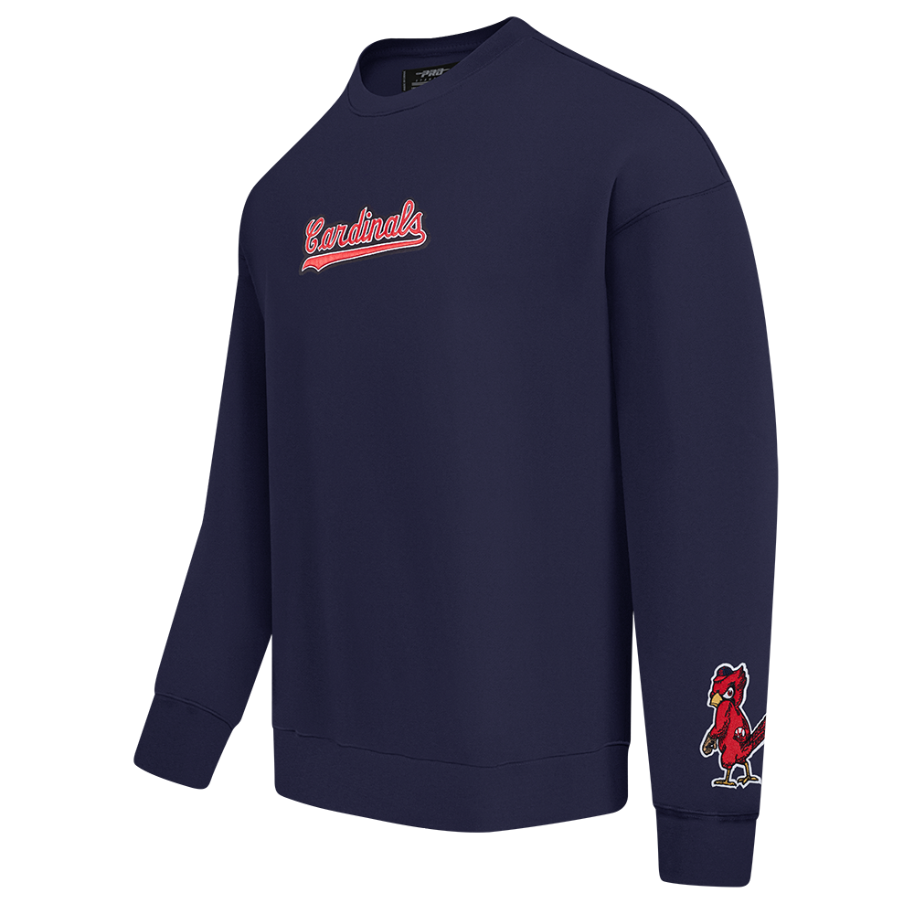 MLB ST. LOUIS CARDINALS WINGSPAN MEN'S DROP SHOULDER FLEECE CREWNECK (MIDNIGHT NAVY)