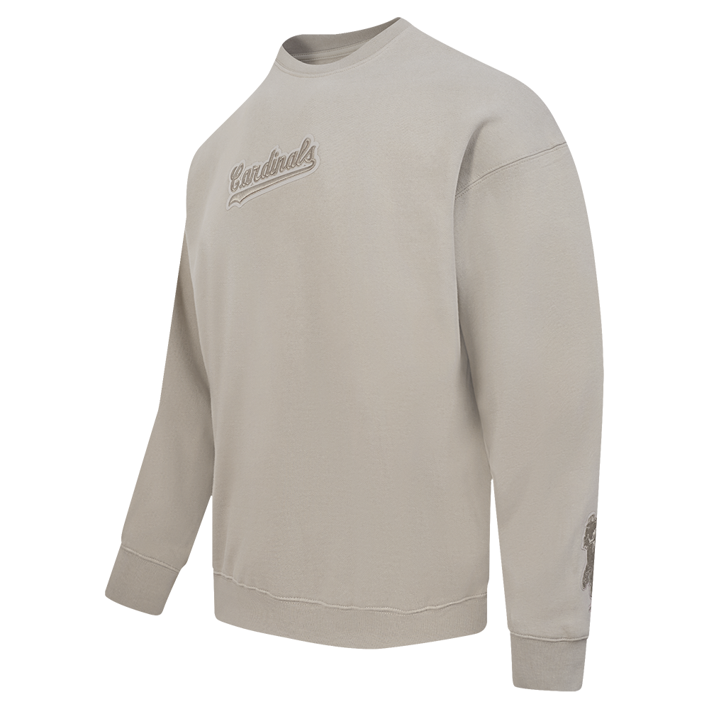 MLB ST. LOUIS CARDINALS WINGSPAN MEN'S DROP SHOULDER FLEECE CREWNECK (TAUPE)