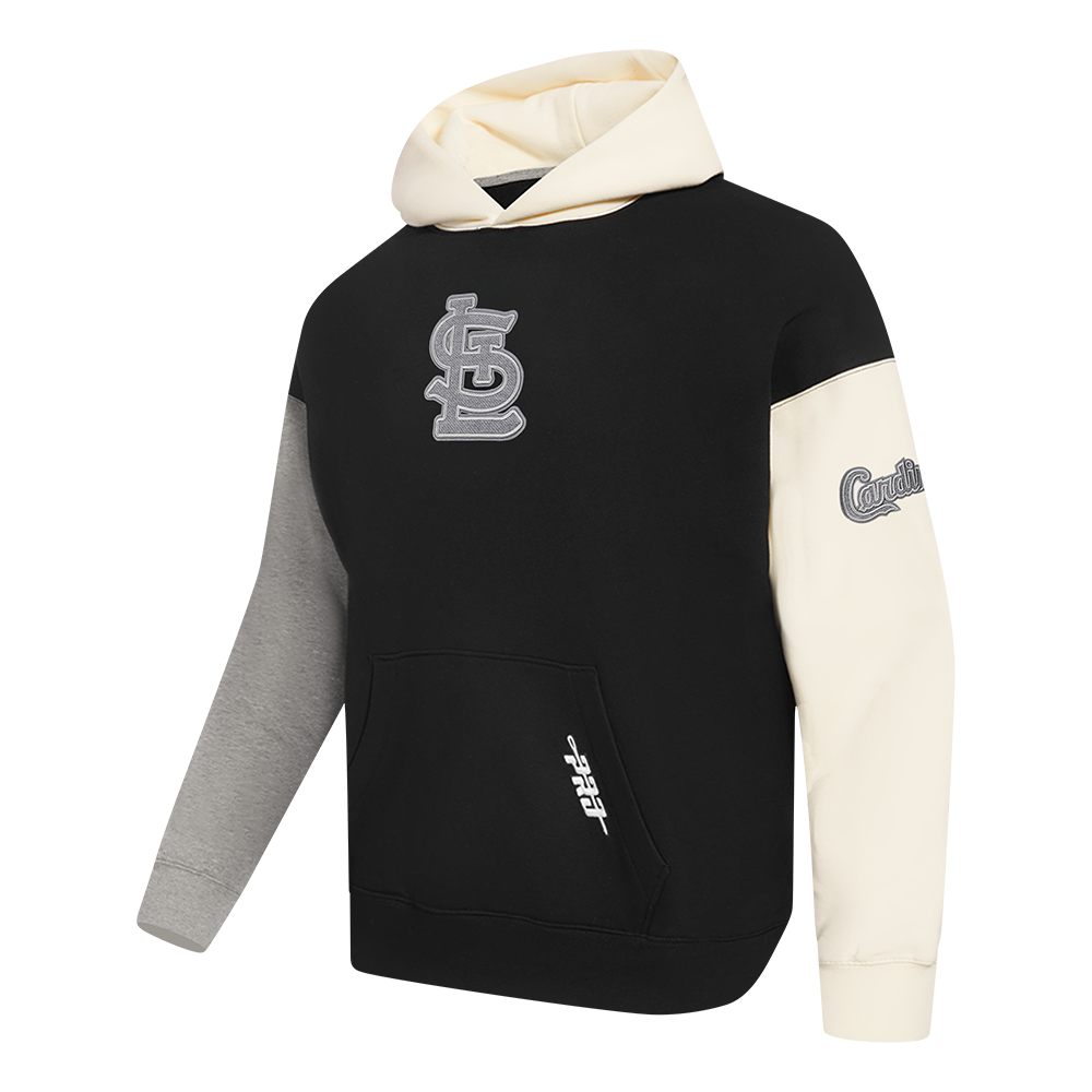 MLB ST. LOUIS CARDINALS REVERSE FRENCH TERRY MEN'S COLOR BLOCK FLEECE PULLOVER HOODIE