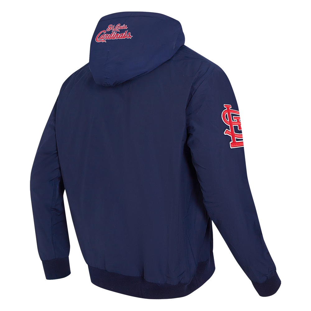MLB ST. LOUIS CARDINALS CLASSIC WIND SUIT MEN'S WOVEN FULL ZIP PULLOVER HOODIE (MIDNIGHT NAVY)
