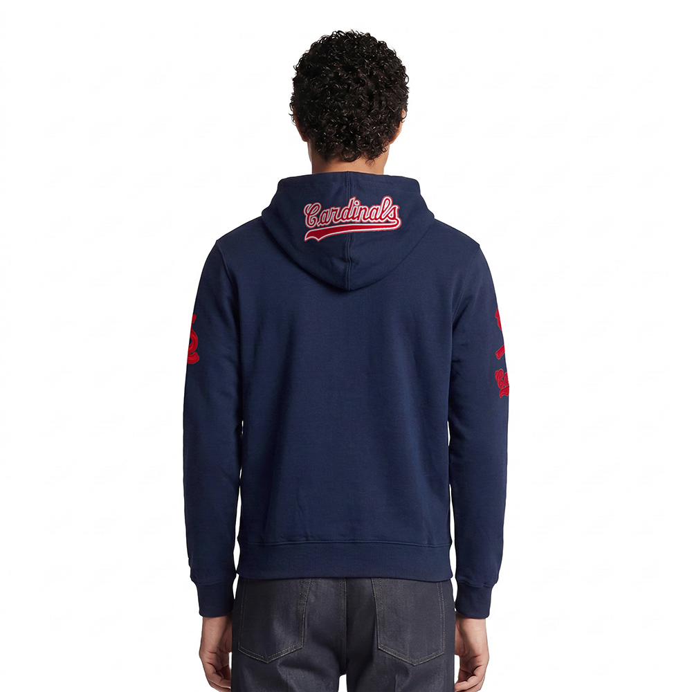 MLB ST. LOUIS CARDINALS TC TONAL OUTLINE MEN'S DK FZ PO HOODIE (MIDNIGHT NAVY)