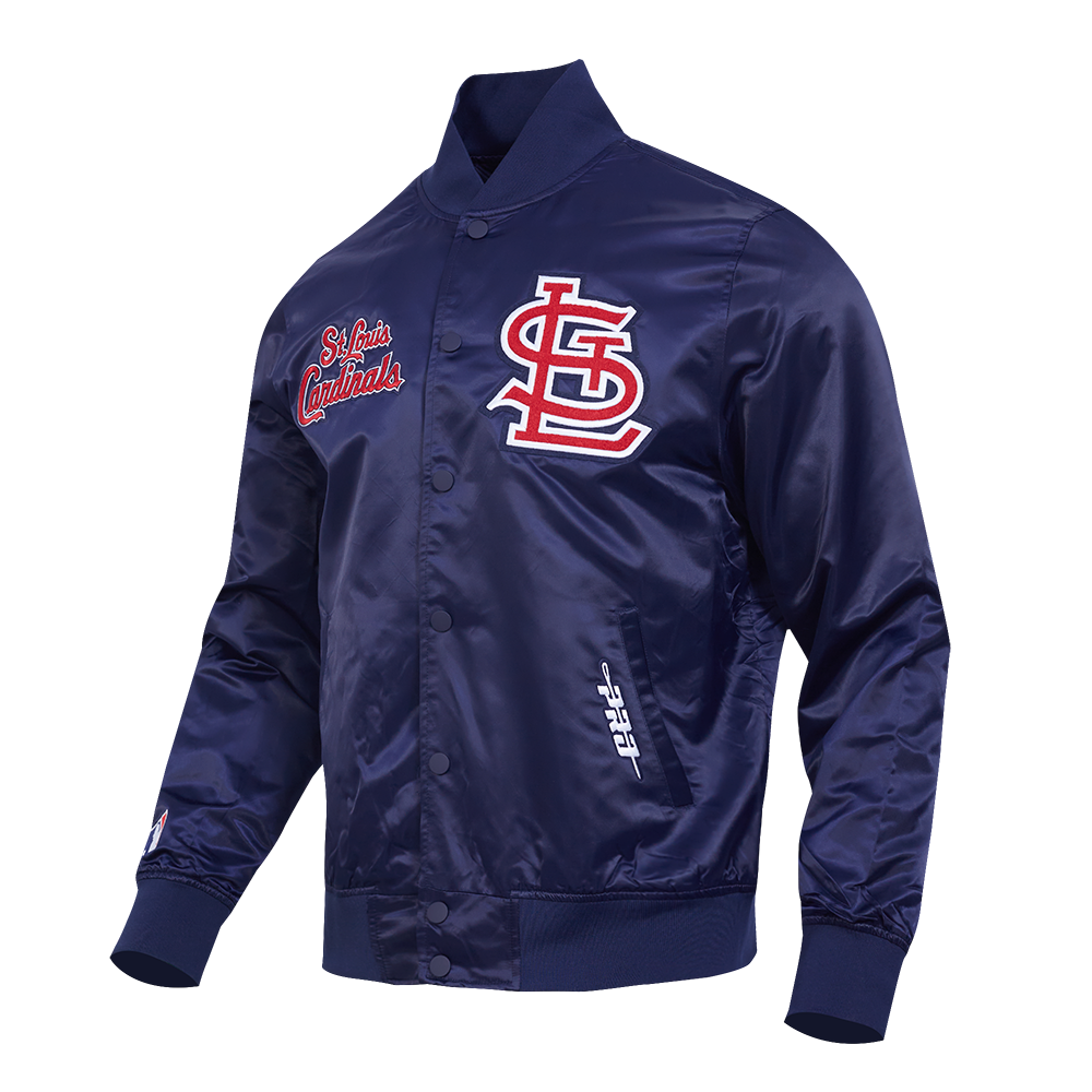 MLB ST. LOUIS CARDINALS SOUVENIR MEN'S SATIN JACKET (NAVY)
