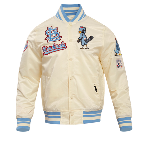 DALLAS COWBOYS RETRO CLASSIC RIB SATIN JACKET (EGGSHELL/DODGER BLUE)