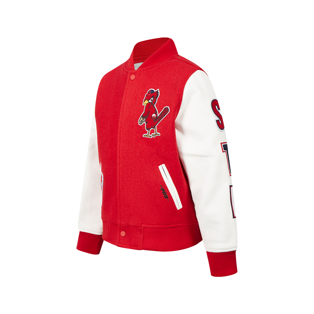 MLB ST. LOUIS CARDINALS CLASSIC BIG BOYS WOOL VARSITY JACKET (RED/WHITE)