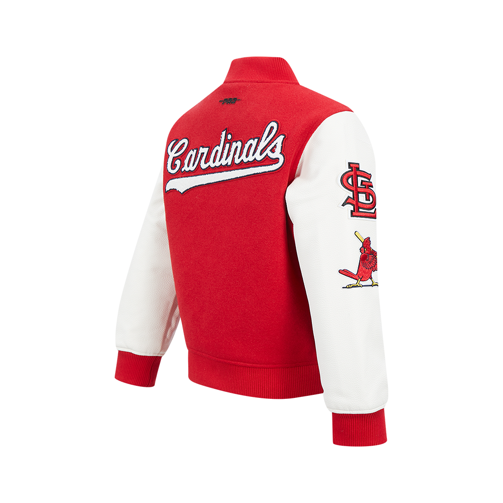 MLB ST. LOUIS CARDINALS CLASSIC CHENILLE BIG BOY'S  WOOL VARSITY JACKET (RED/WHITE)