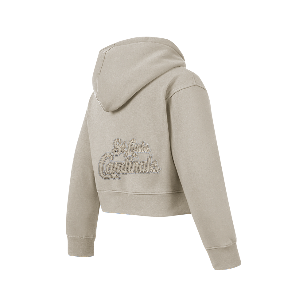 MLB ST. LOUIS CARDINALS NEUTRAL BIG GIRL'S  FLEECE PO HOODIE (TAUPE)