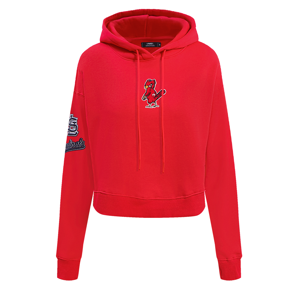 ST. LOUIS CARDINALS CLASSIC FLC CROPPED PO HOODIE (RED)