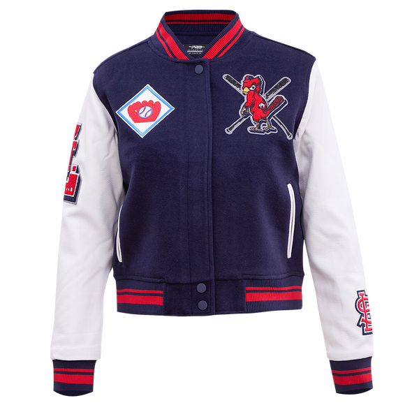 Varsity Bomber Navy Blue St. Louis Cardinals Wool Jacket - Jackets Masters