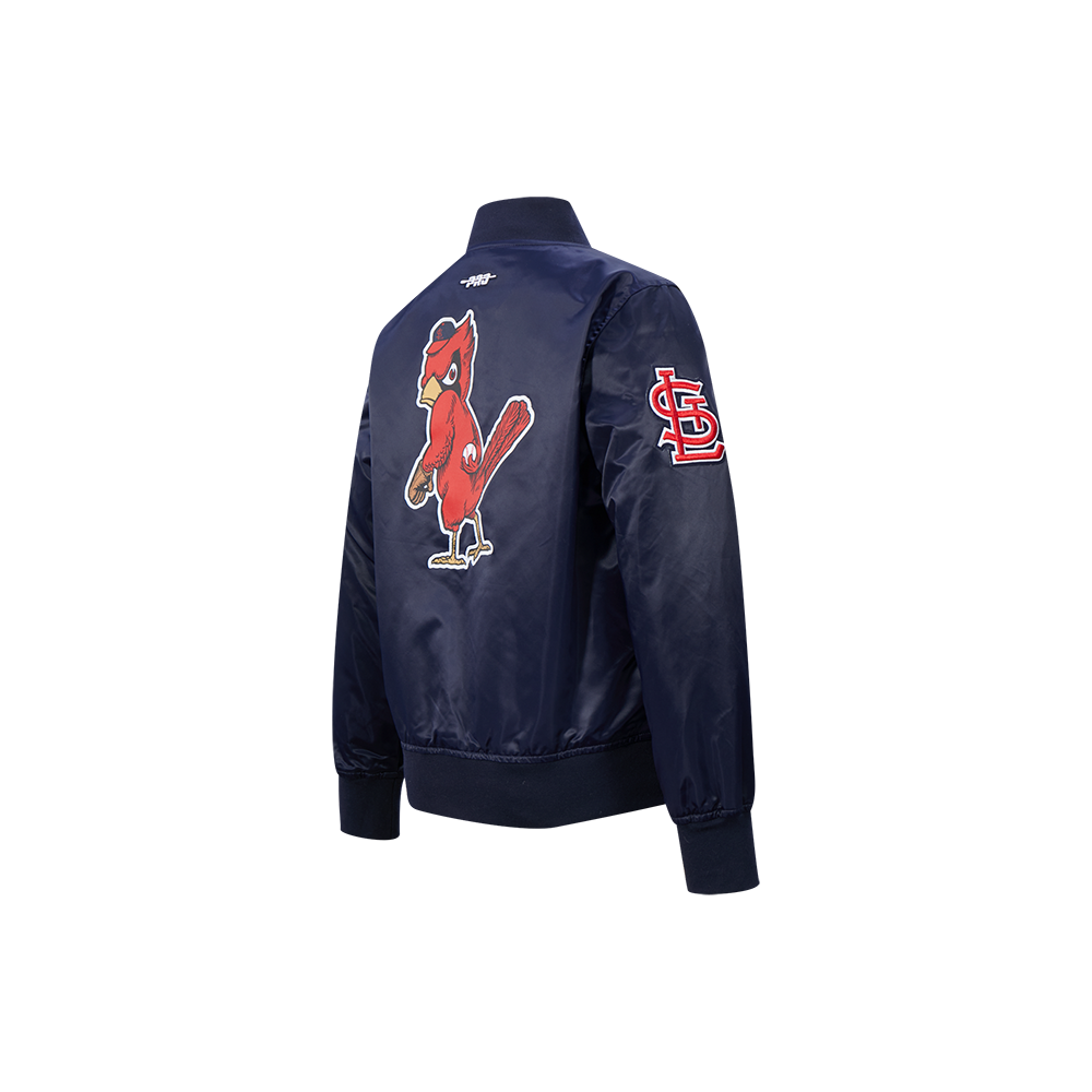MLB ST. LOUIS CARDINALS CLASSIC CHENILLE LITTLE BOY'S  SATIN JACKET (MIDNIGHT NAVY)
