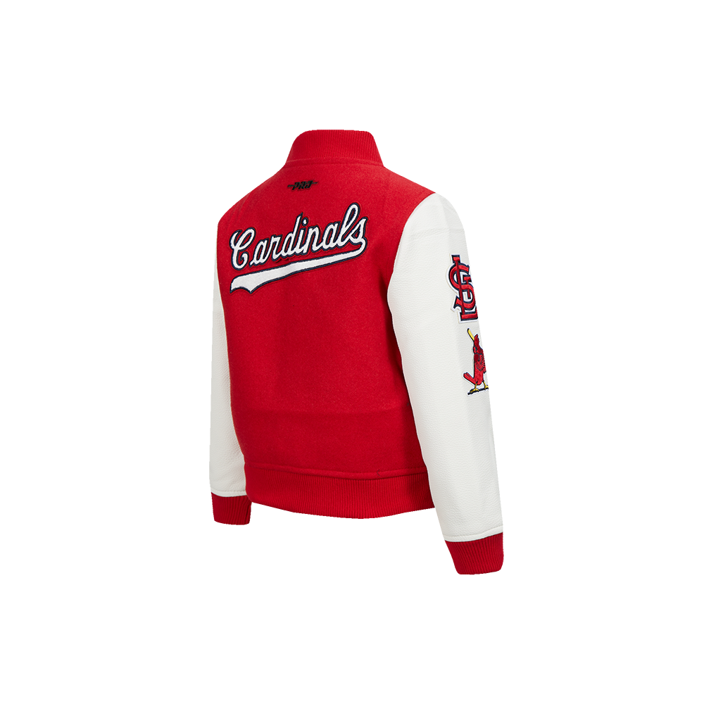 MLB ST. LOUIS CARDINALS CLASSIC CHENILLE LITTLE BOY'S  WOOL VARSITY JACKET (RED/WHITE)