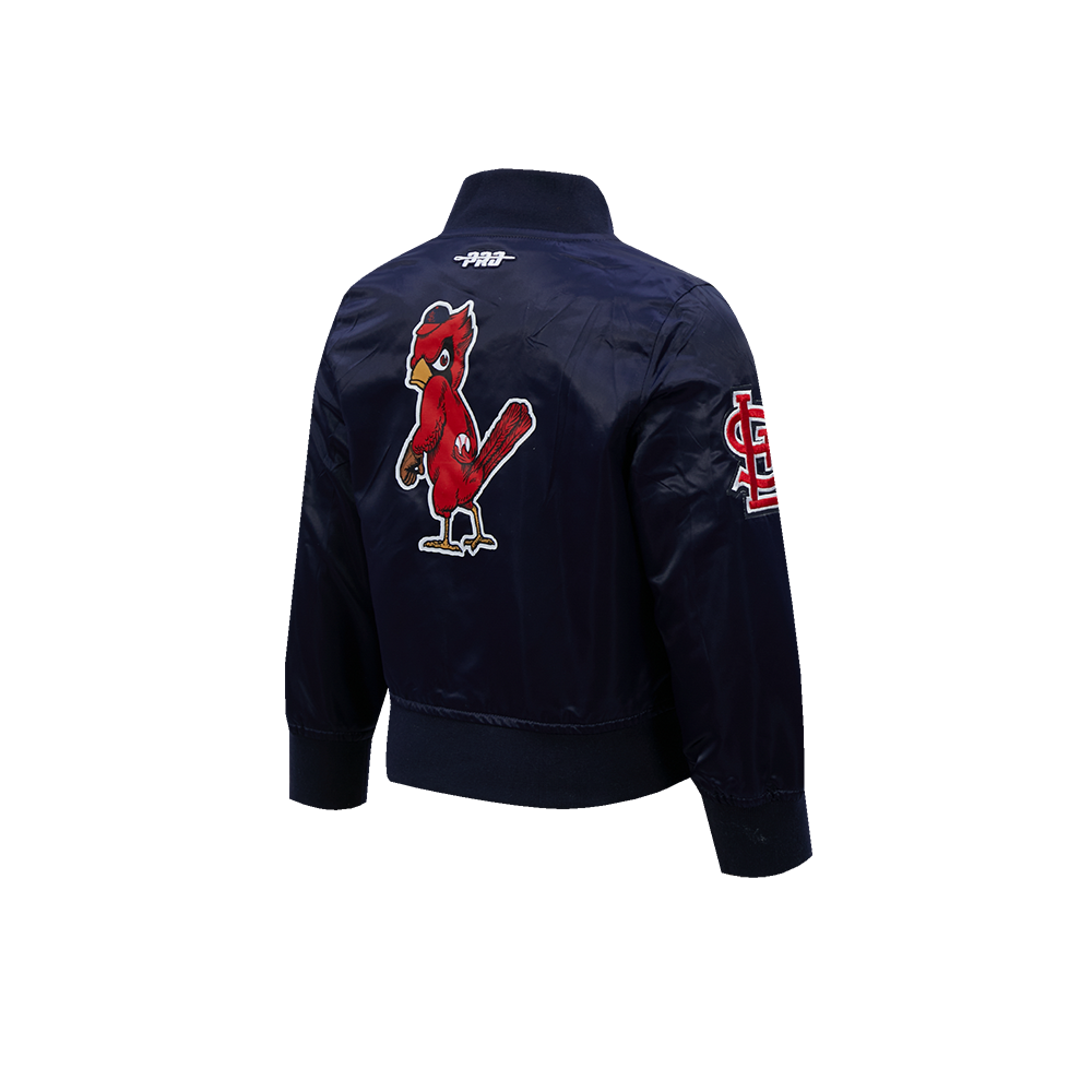 MLB ST. LOUIS CARDINALS CLASSIC CHENILLE TODDLER BOY'S  SATIN JACKET (MIDNIGHT NAVY)