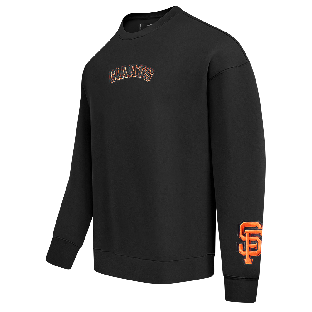 MLB SAN FRANCISCO GIANTS WINGSPAN MEN'S DROP SHOULDER FLEECE CREWNECK (BLACK)