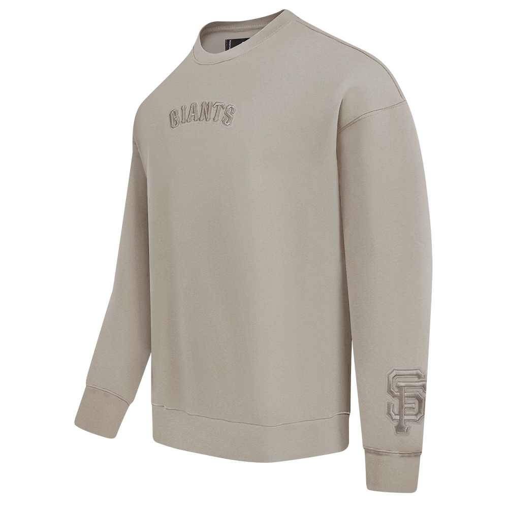 MLB SAN FRANCISCO GIANTS WINGSPAN MEN'S DROP SHOULDER FLEECE CREWNECK (TAUPE)