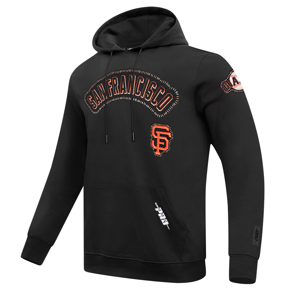 MLB SAN FRANCISCO GIANTS DIY PICK STITCH MEN'S DK PO HOODIE (BLACK)