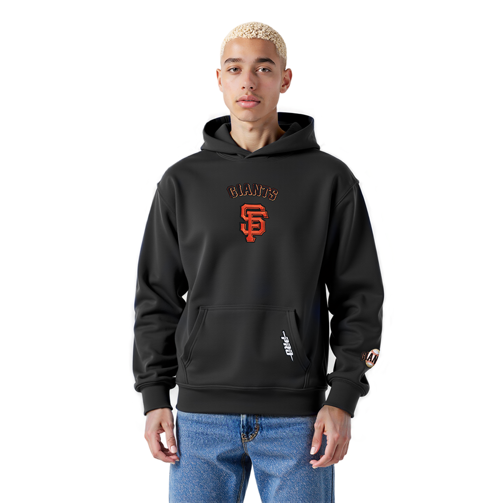 MLB SAN FRANCISCO GIANTS WINGSPAN MEN'S DROP SHOULDER FLC PO HOODIE (BLACK)