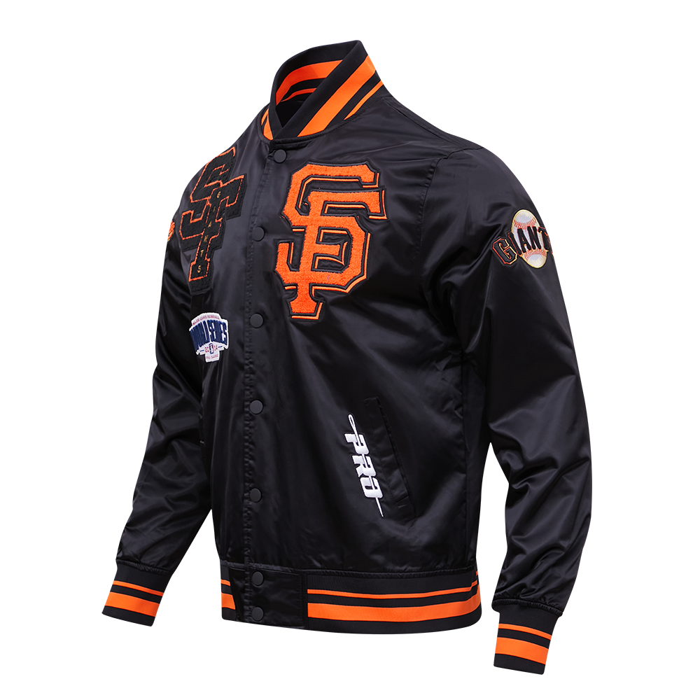 MLB SAN FRANCISCO GIANTS MASHUP MEN'S RIB SATIN JACKET (BLACK/ORANGE) – Pro  Standard