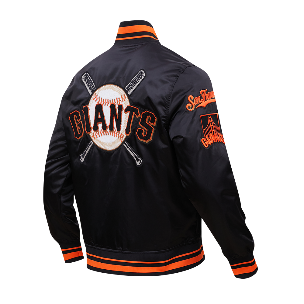 MLB SAN FRANCISCO GIANTS MASHUP MEN'S RIB SATIN JACKET (BLACK/ORANGE) – Pro  Standard