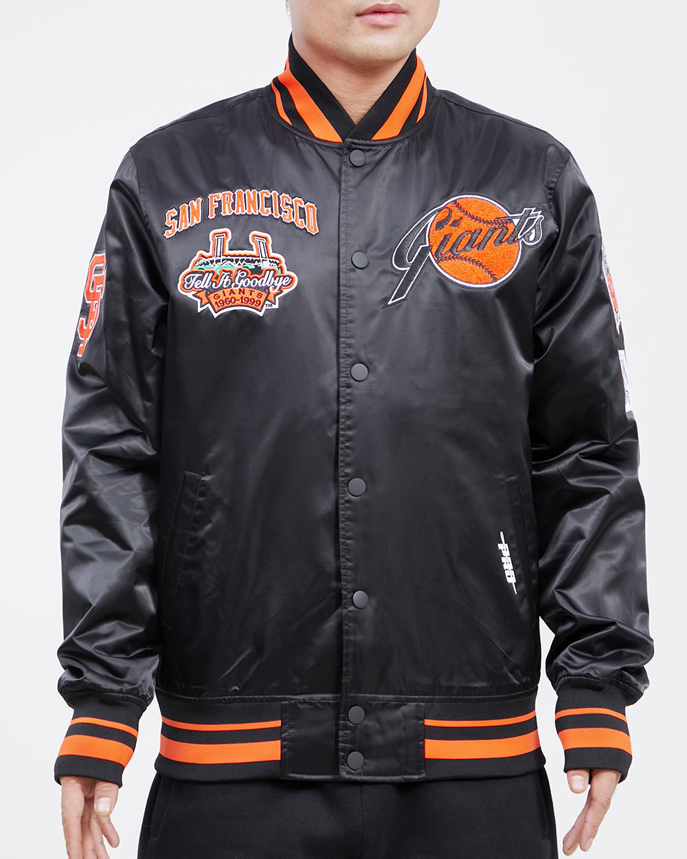 Men's Pro Standard Black/White San Francisco Giants Varsity Logo Full-Zip Jacket