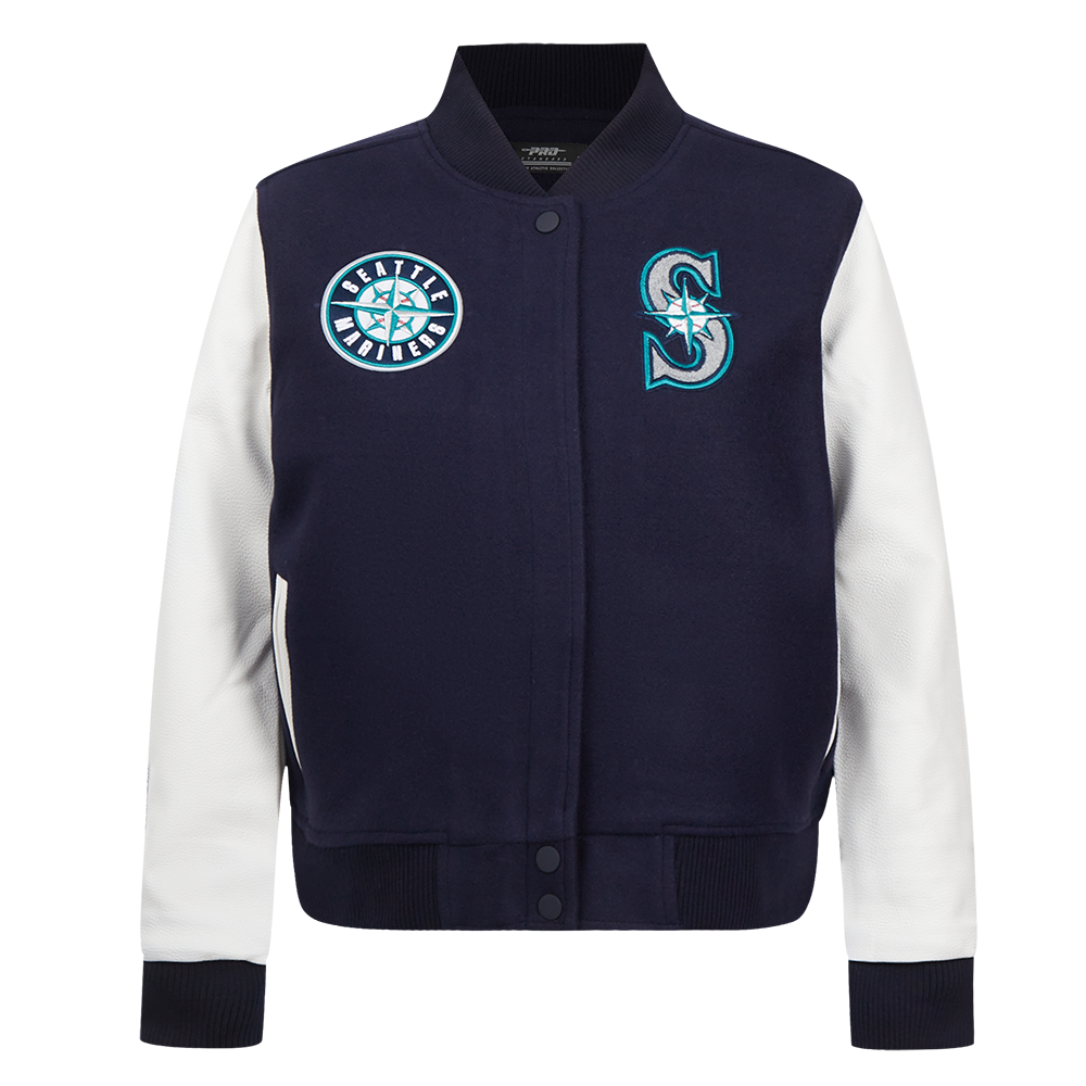MLB SEATTLE MARINERS CLASSIC WOMEN'S WOOL VARSITY JACKET (MIDNIGHT NAV