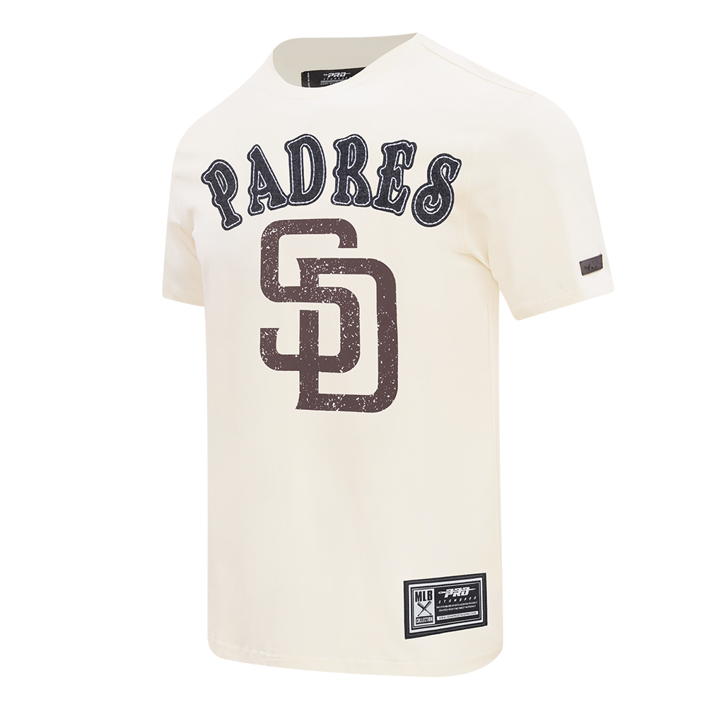 MLB SAN DIEGO PADRES REBEL ATHLETICS STACKED LOGO MEN'S SJ TEE (EGGSHELL)
