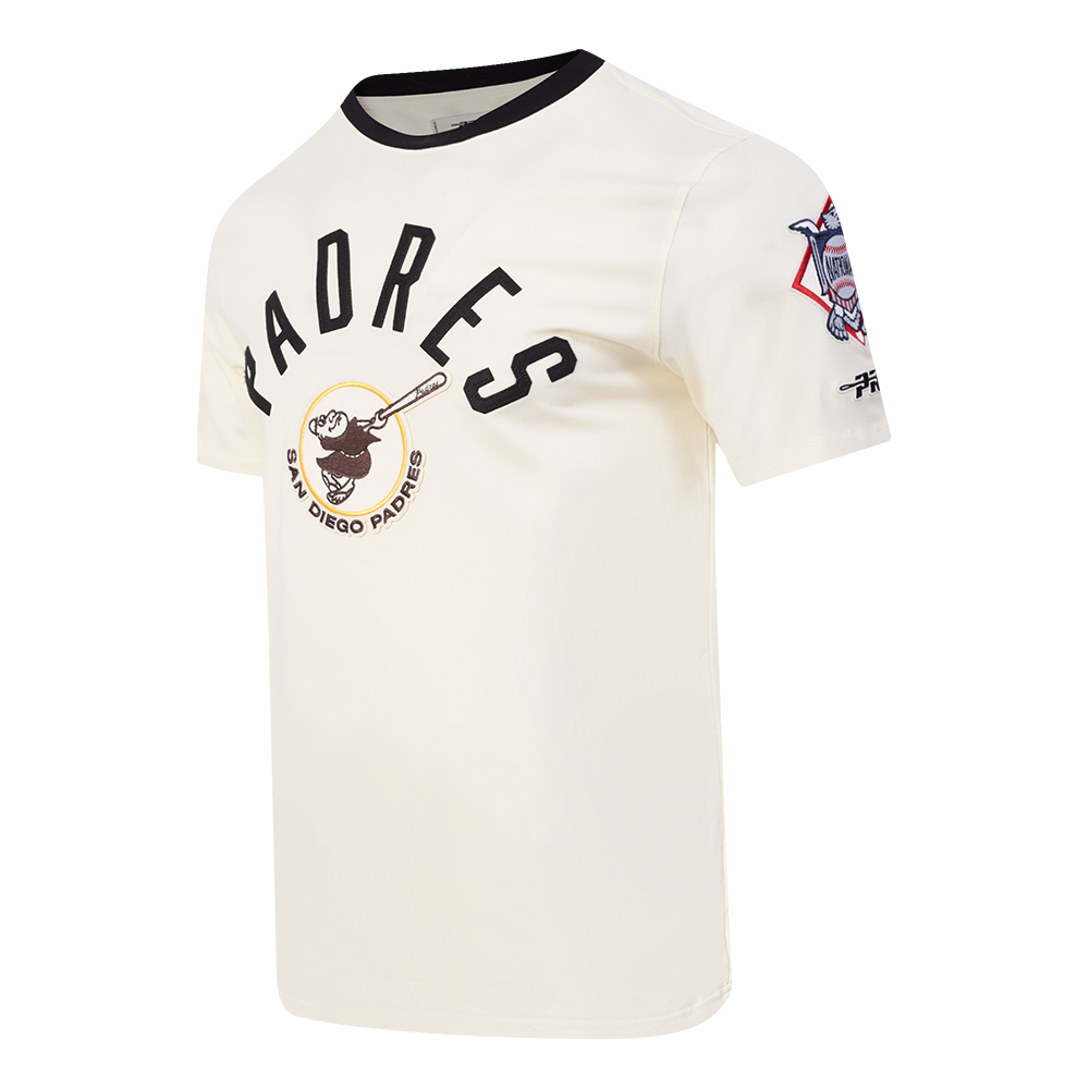 MLB SAN DIEGO PADRES MODERN ORIGINALS MEN'S RINGER TEE (EGGSHELL/ BLACK)