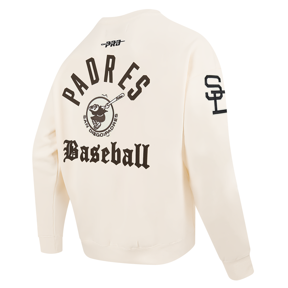 MLB SAN DIEGO PADRES MODERN ORIGINALS MEN'S FLC CREWNECK (EGGSHELL)