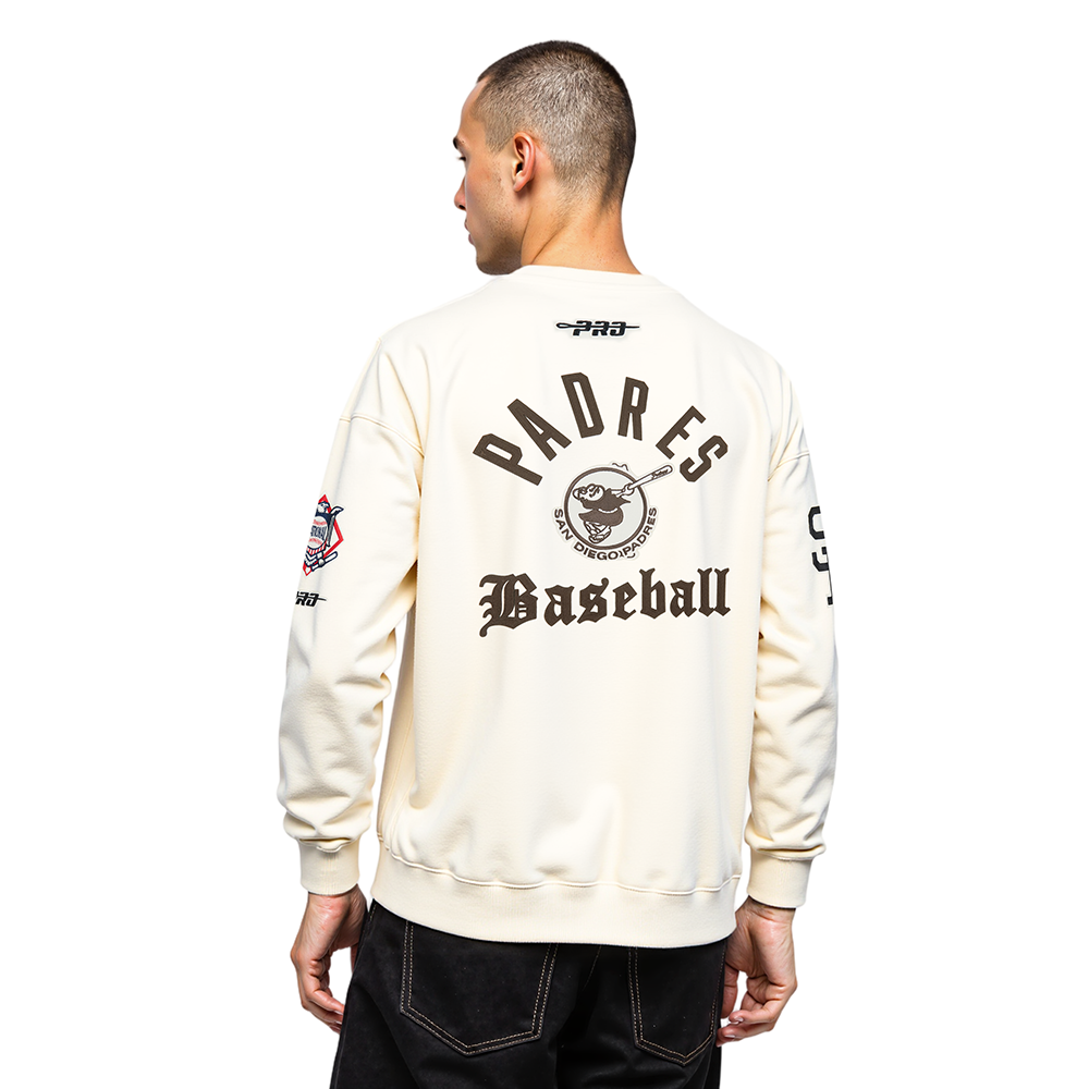 MLB SAN DIEGO PADRES MODERN ORIGINALS MEN'S FLC CREWNECK (EGGSHELL)