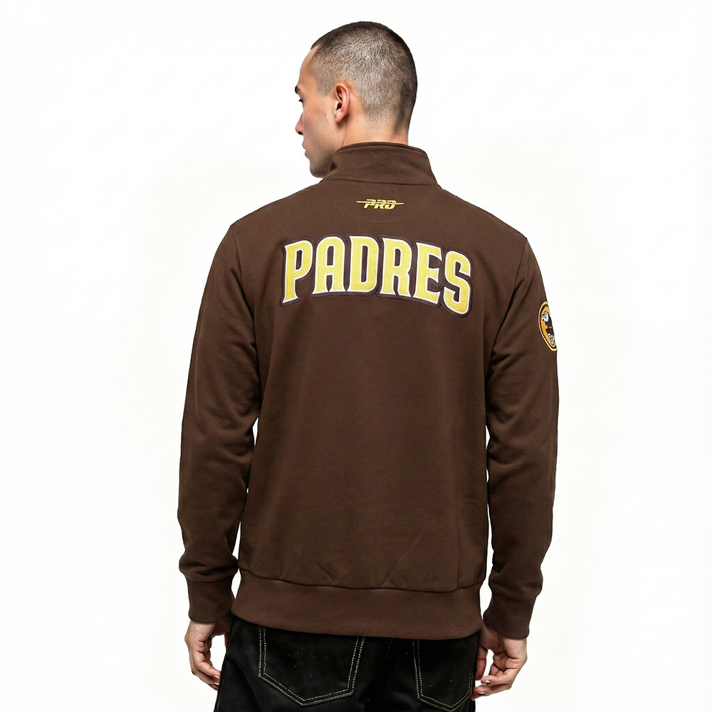 MLB SAN DIEGO PADRES CITY ARCH MEN'S FLC 1/4 ZIP (BROWN)